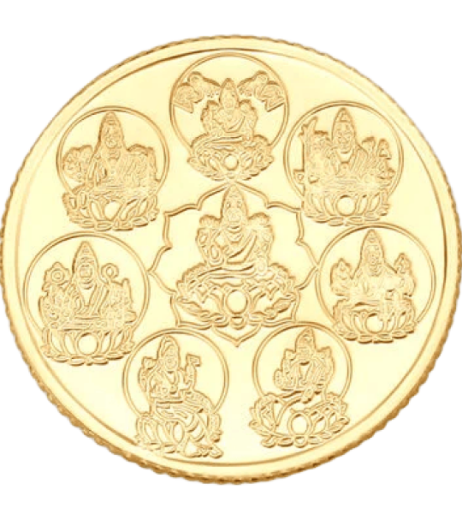 Ashtalakshmi 22 Karat Gold Coin